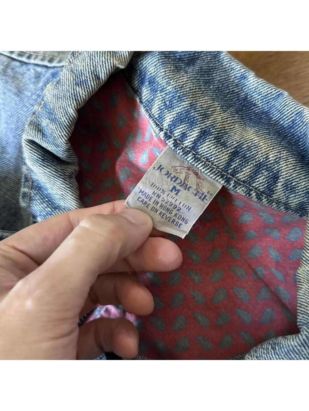 π¦ Vintage Jordache Denim Bomber Jacket β Blue β M - Picture 5 of 7